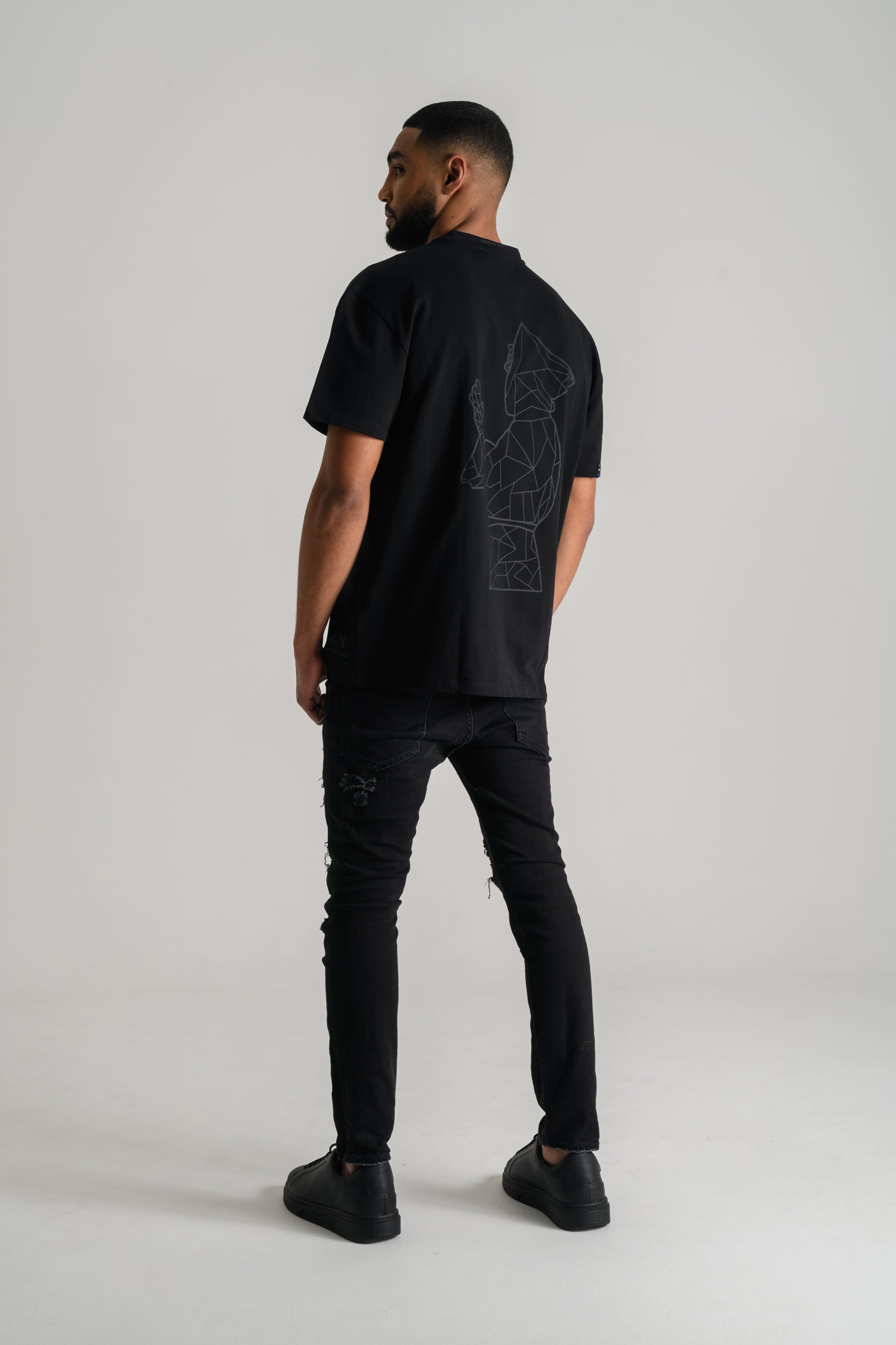 Lørd dusky oversized tee shirt black