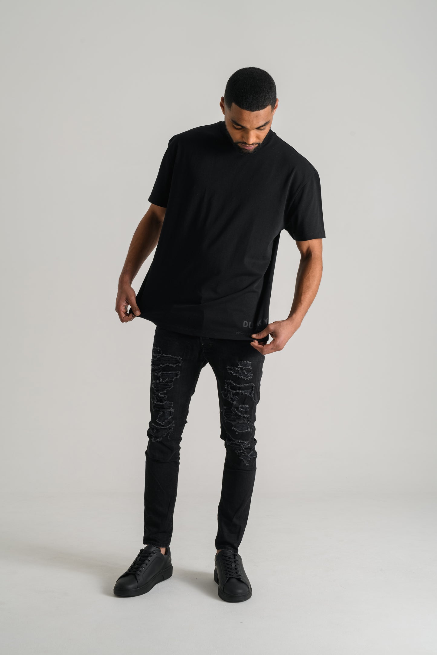 Lørd dusky oversized tee shirt black