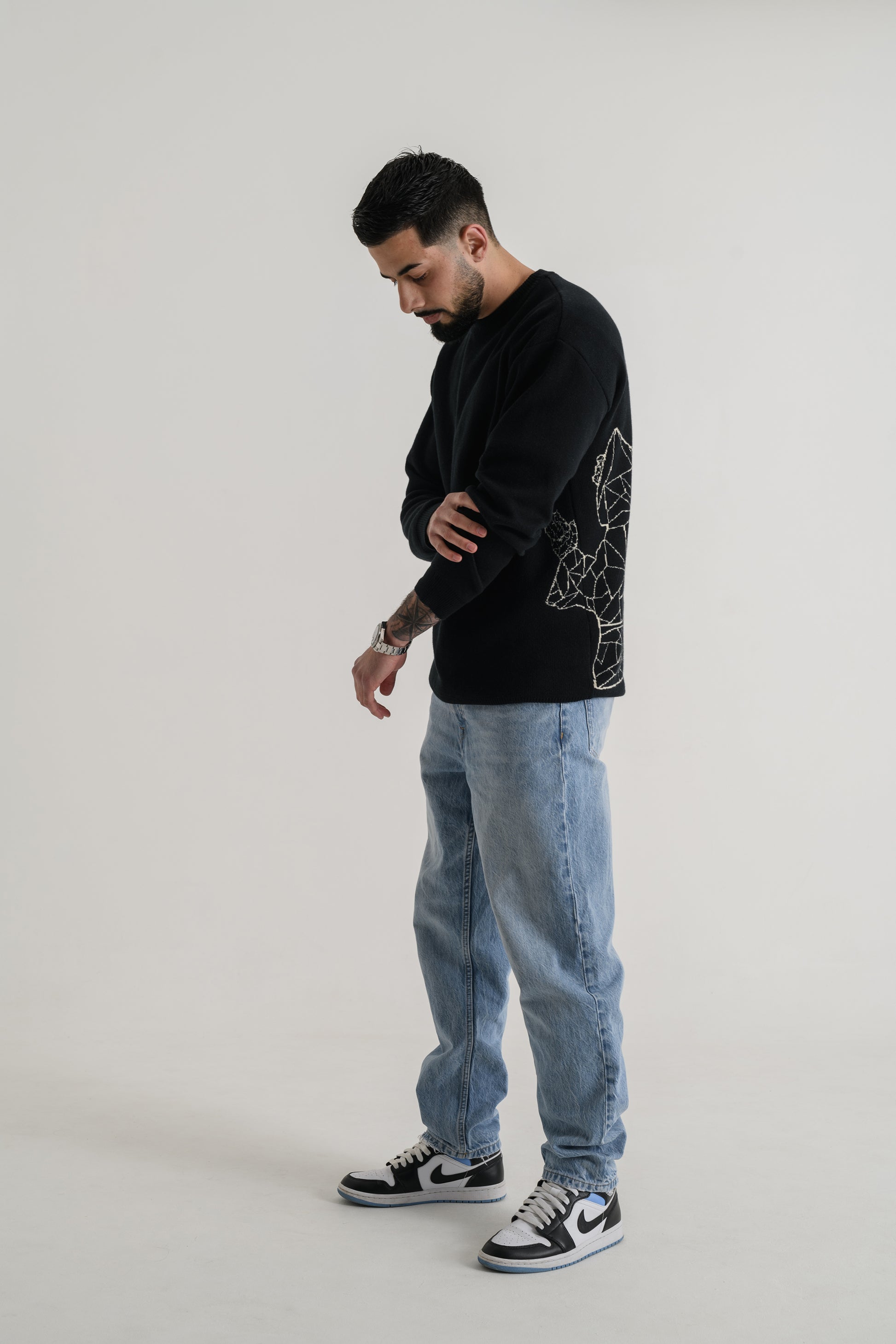 Lørd side logo black knit jumper