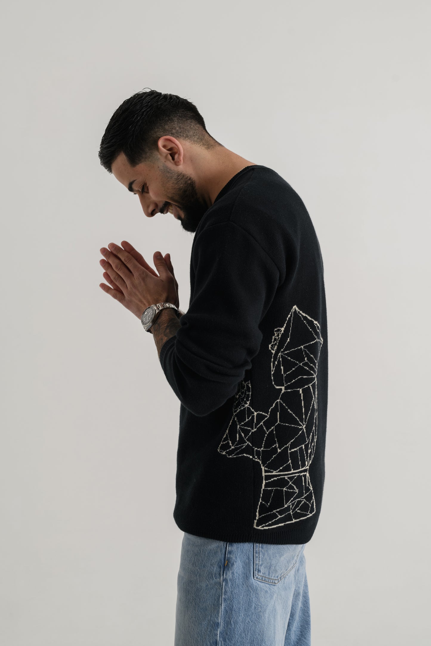 Lørd side logo black knit jumper