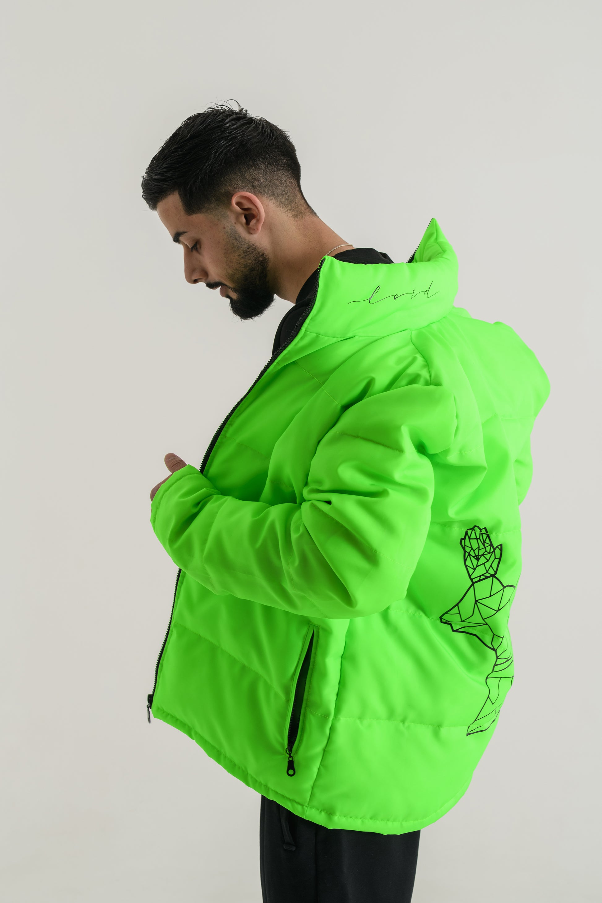 fhash green puffer jacket Lørd